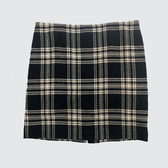 Talbots Petites Plaid Wool Blend Mini Skirt 14P - Picture 3 of 8